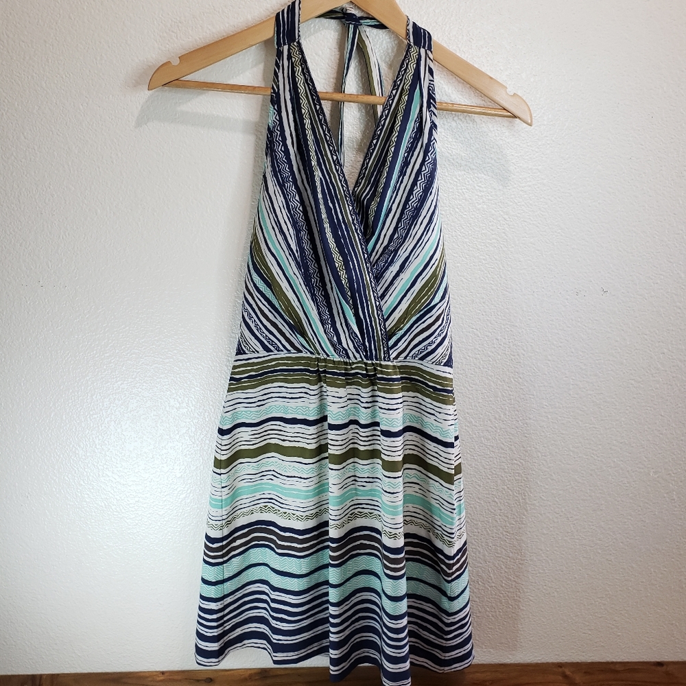 Athleta Go Anywhere Striped Halter Dress Size 4